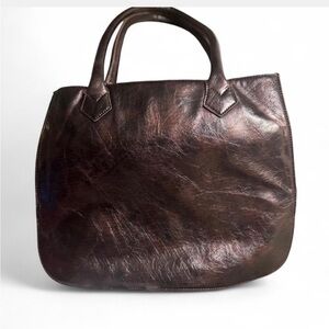 Vintage Brown Leather Tote Bag